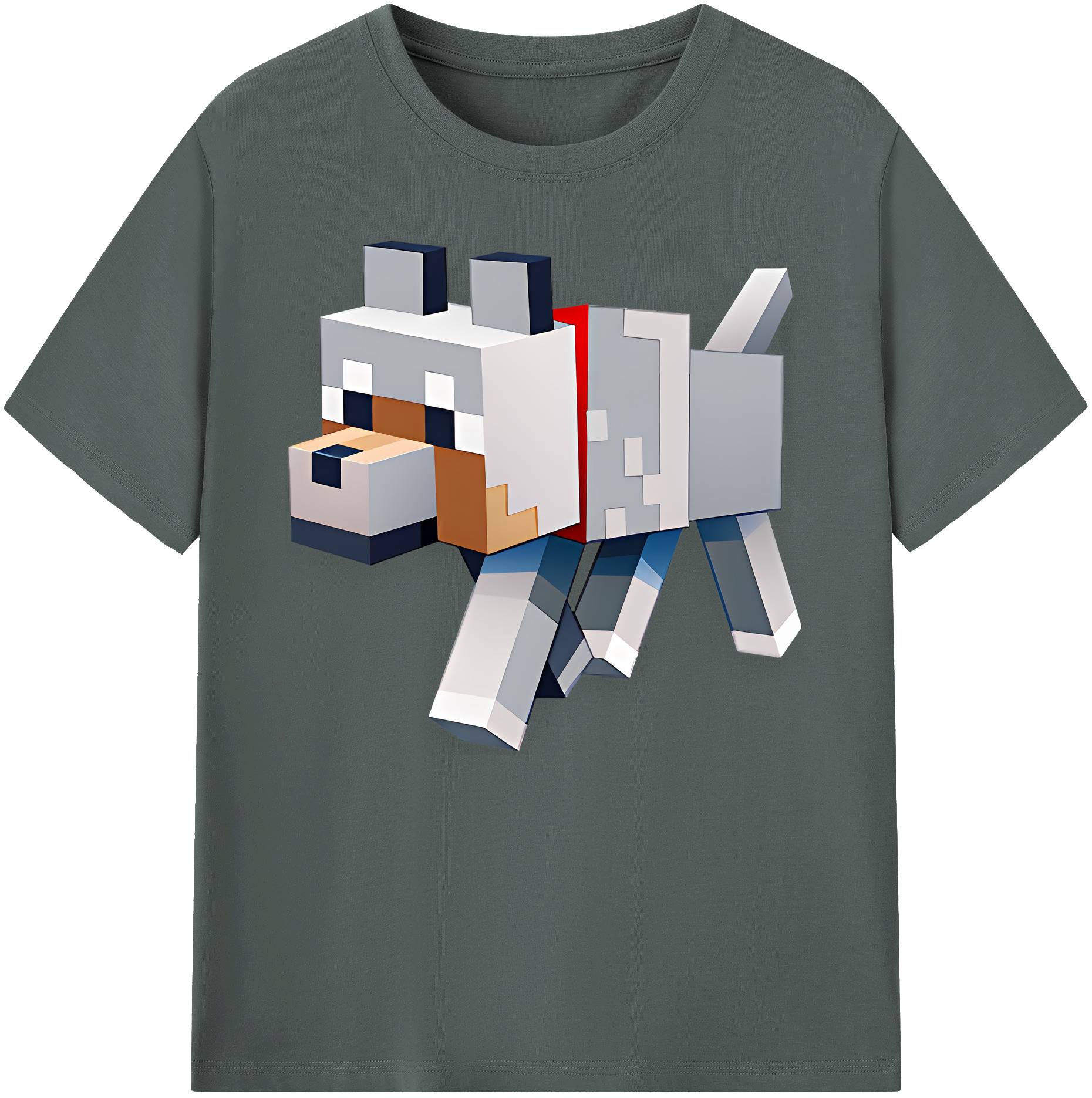 （画像用） マインクラフト ブロックの世界 Minecraft MC Block world 綿100％ メンズ半袖Tシャツ｜肌触りやわらか＆通気性